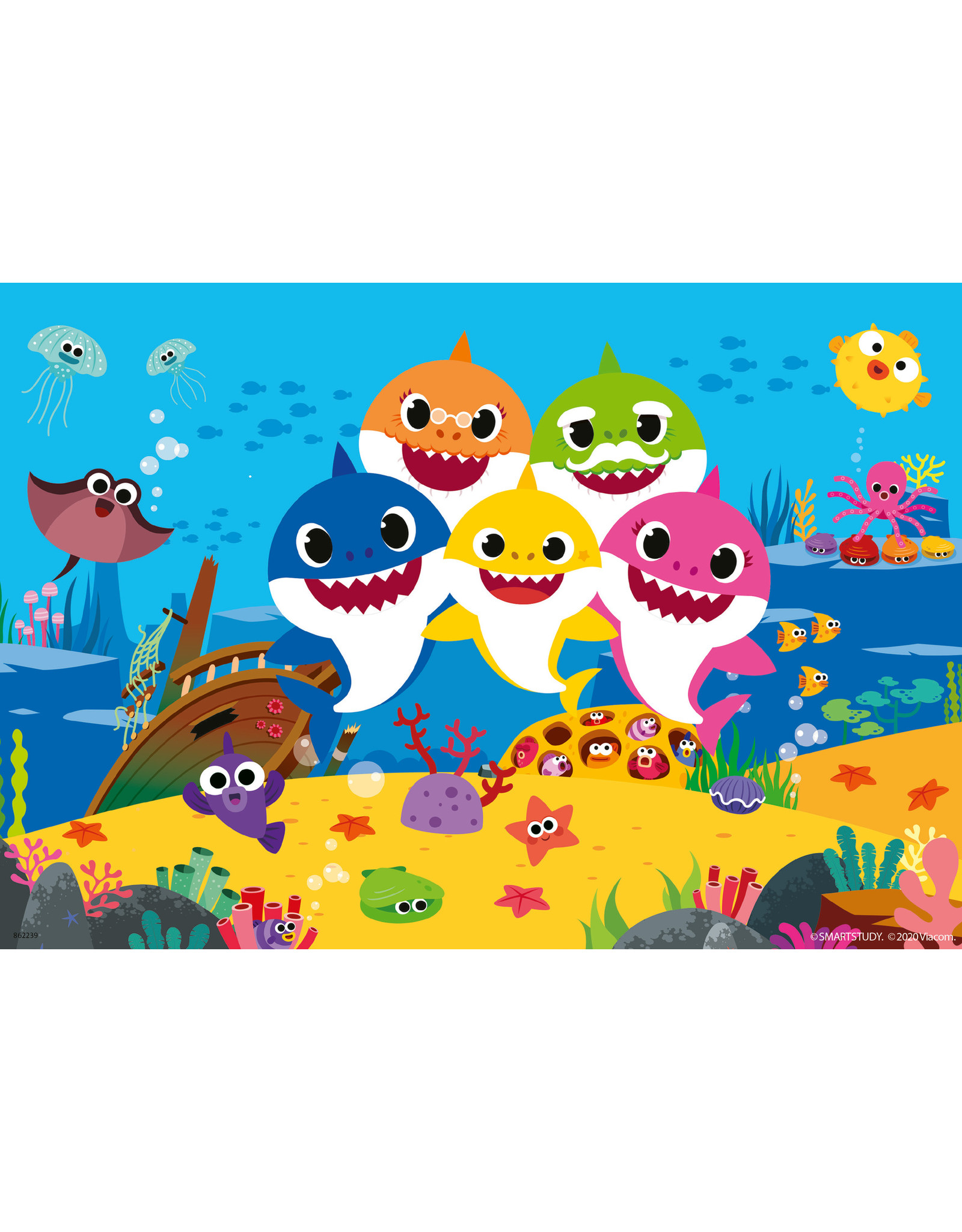 Ravensburger Ravensburger Puzzel 051236 Baby Shark Ontdekt de Oceaan (2x12 Stukjes)