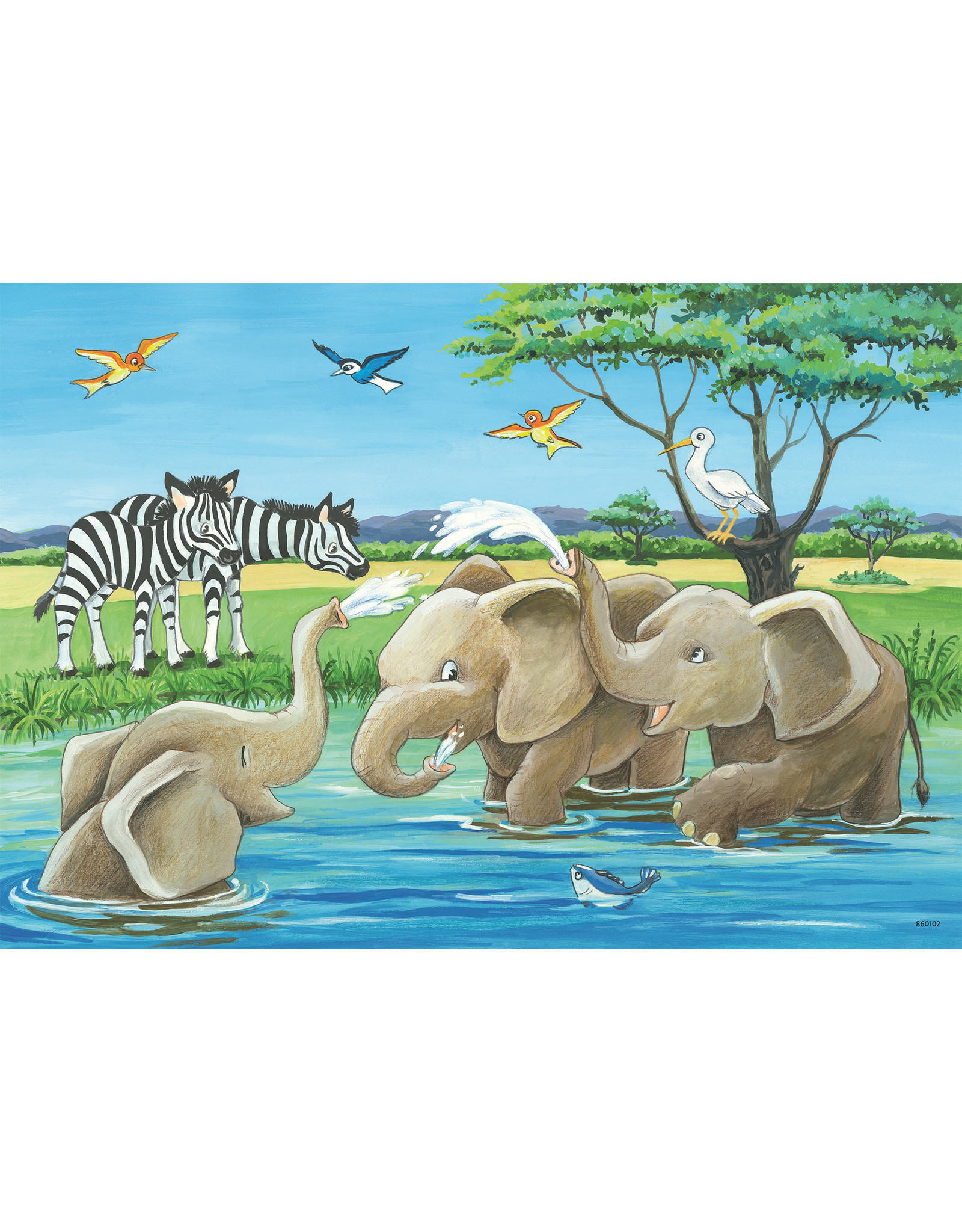 Ravensburger Ravensburger Puzzel 050956 Jonge dieren uit de Hele Wereld (2x12 Stukjes)