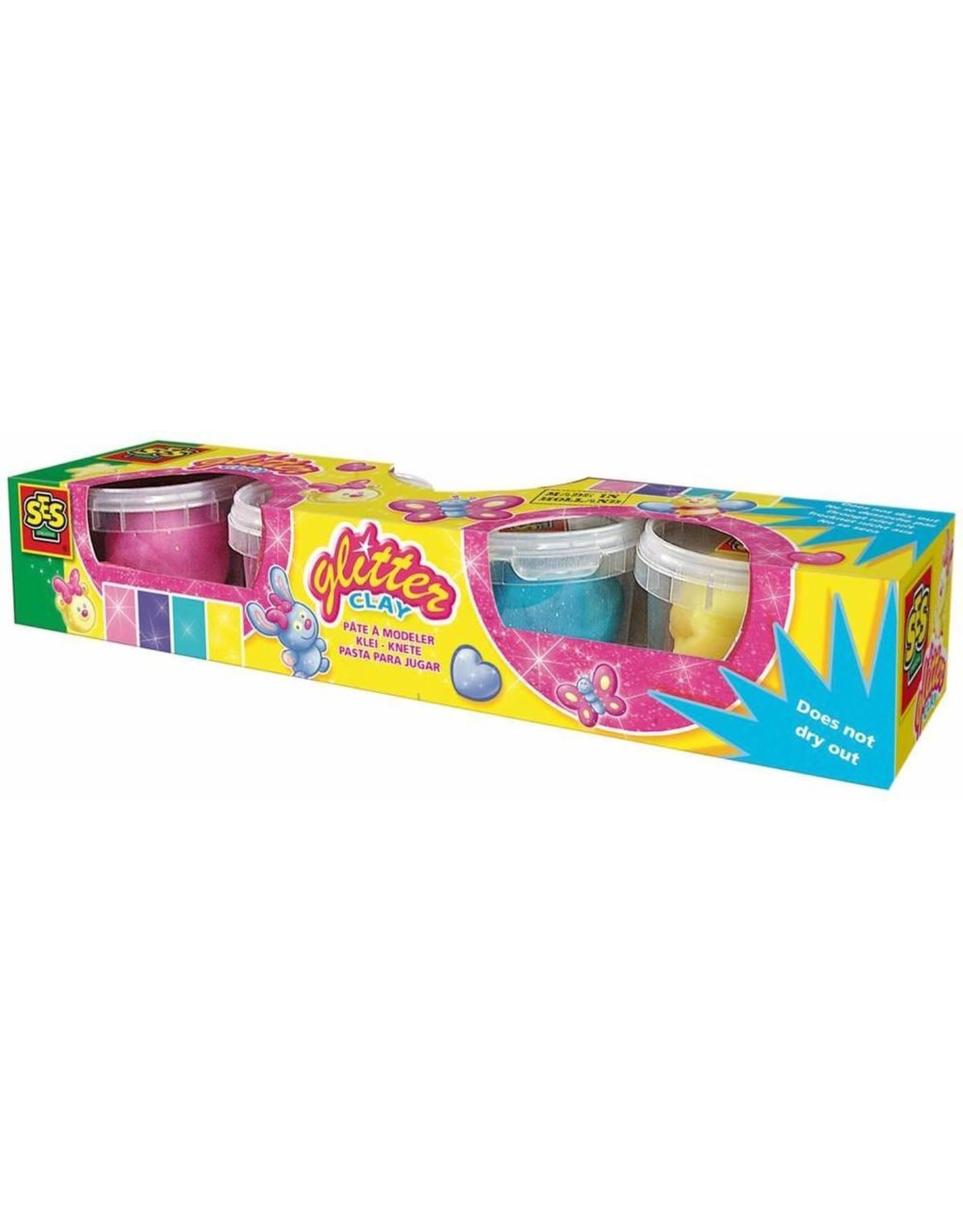 SES Creative SES Creative 00466 Klei Glitter (4x90gr)