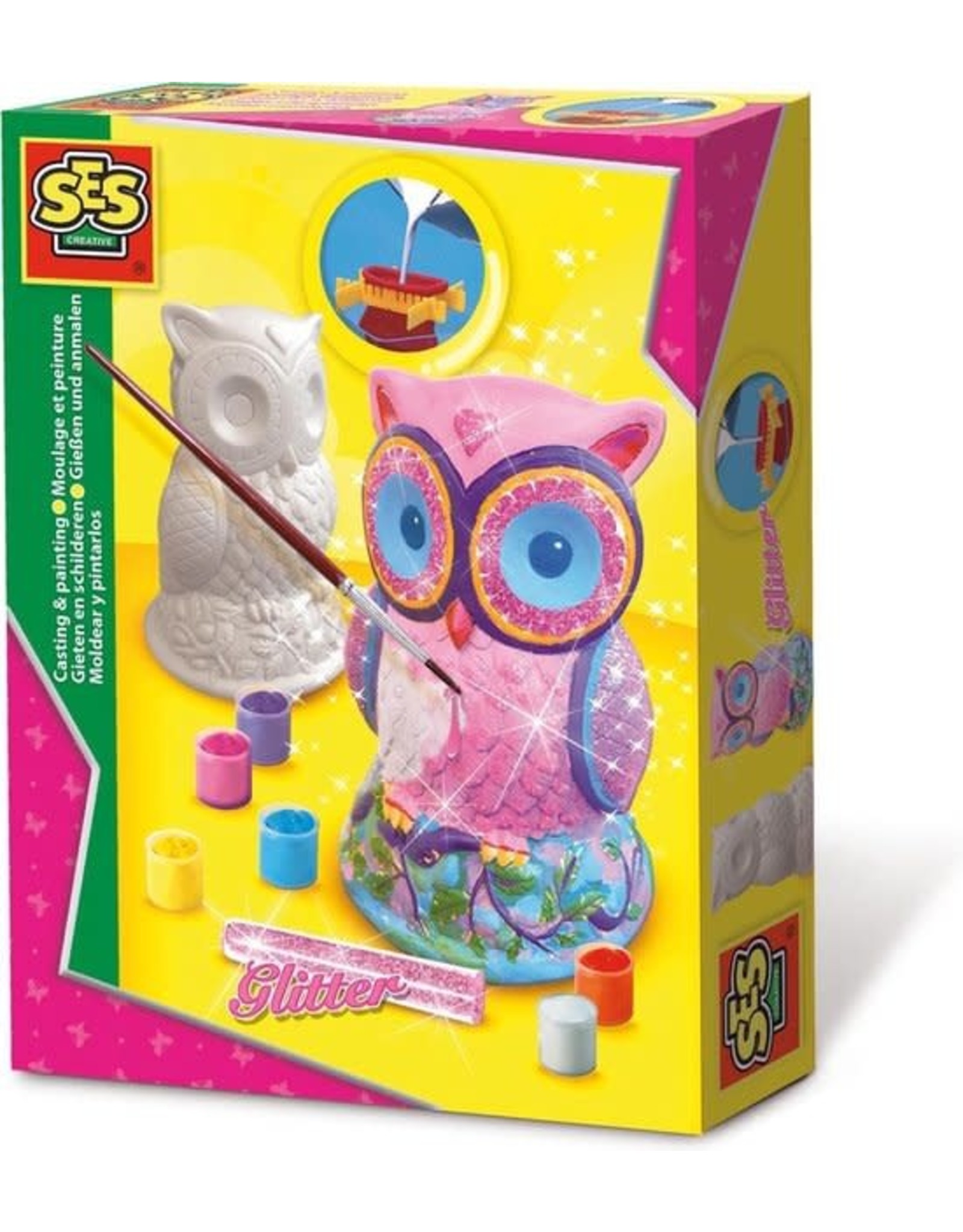 SES Creative SES Creative Gips Gieten en Schilderen Glitter Uil