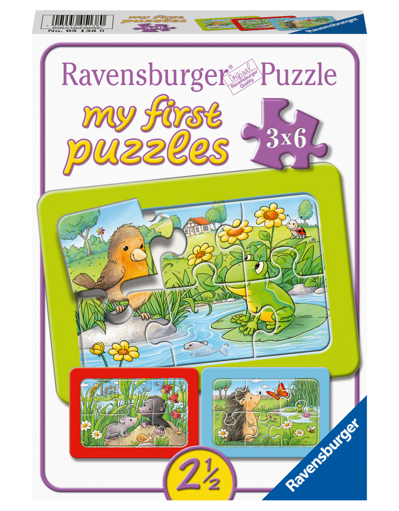 Ravensburger Ravensburger Puzzel 051380 My First Puzzels Kleine Dieren in de Tuin (3x6 Stukjes)