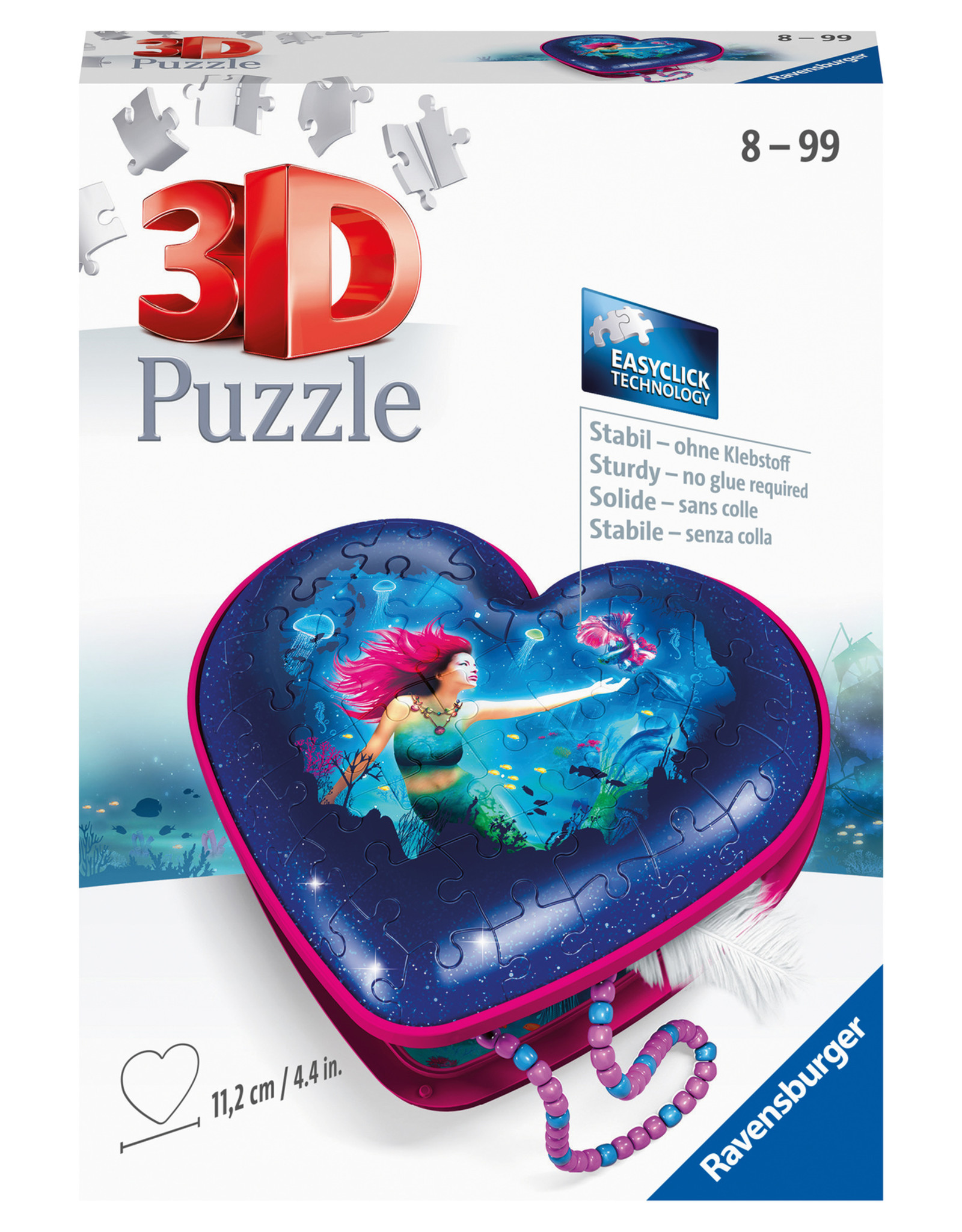 Ravensburger Ravensburger 3D Puzzel 112494 Hartendoosje Enchanting Mermaids - 54 Stukjes