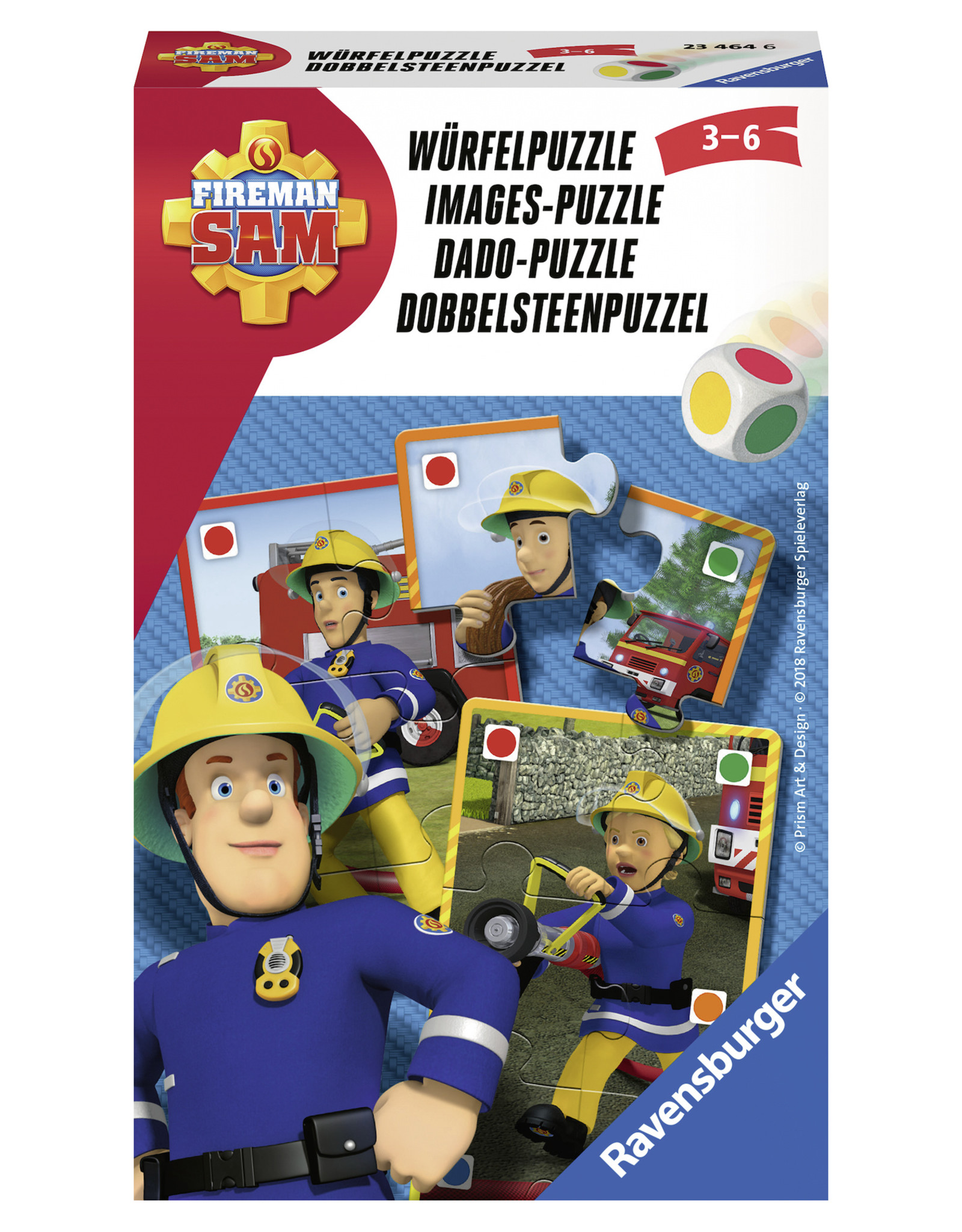 Ravensburger Ravensburger 234646 Brandweerman Sam Dobbelsteen Puzzel- Pocketspel