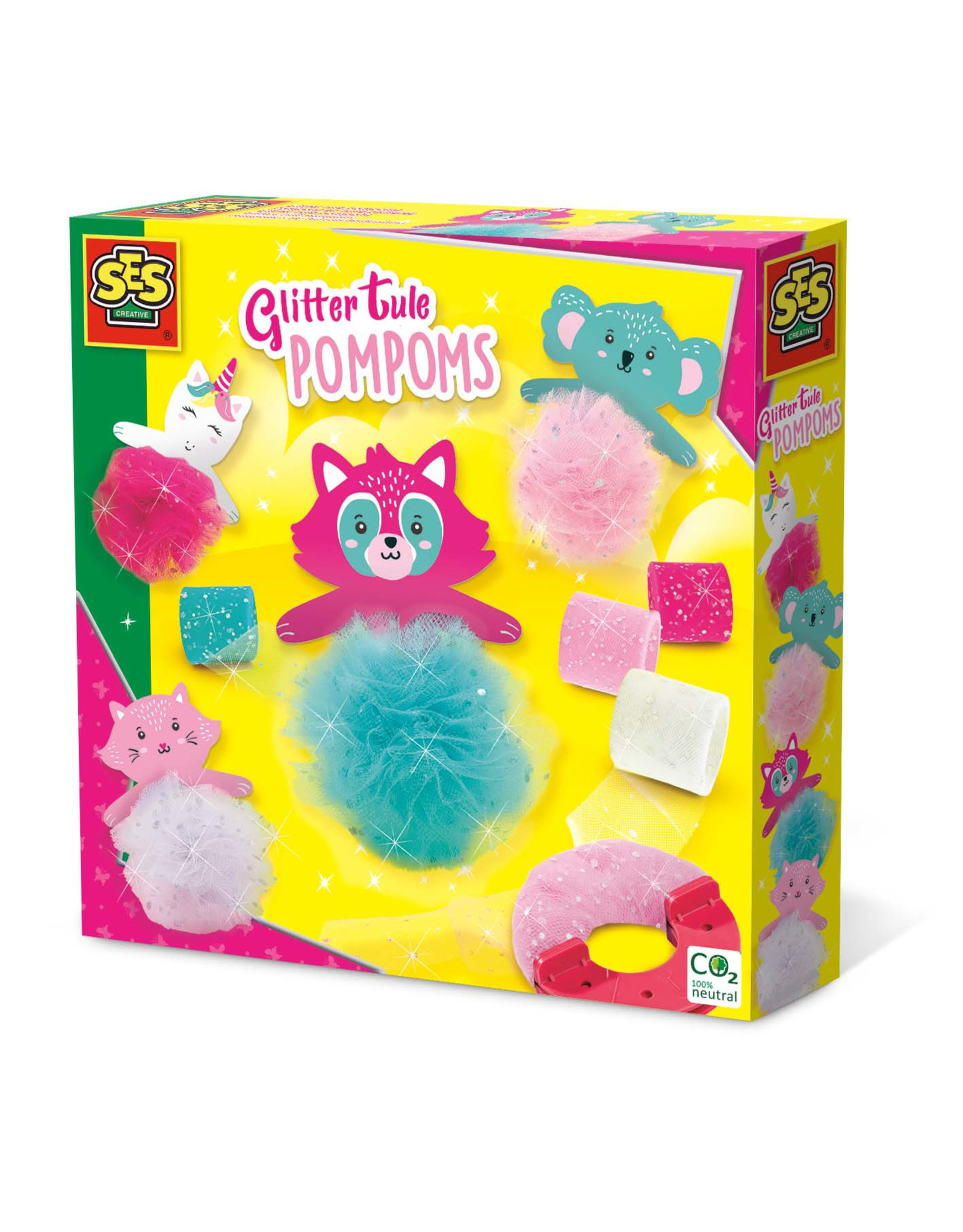 SES Creative SES Creative Glitter Tule Pompons