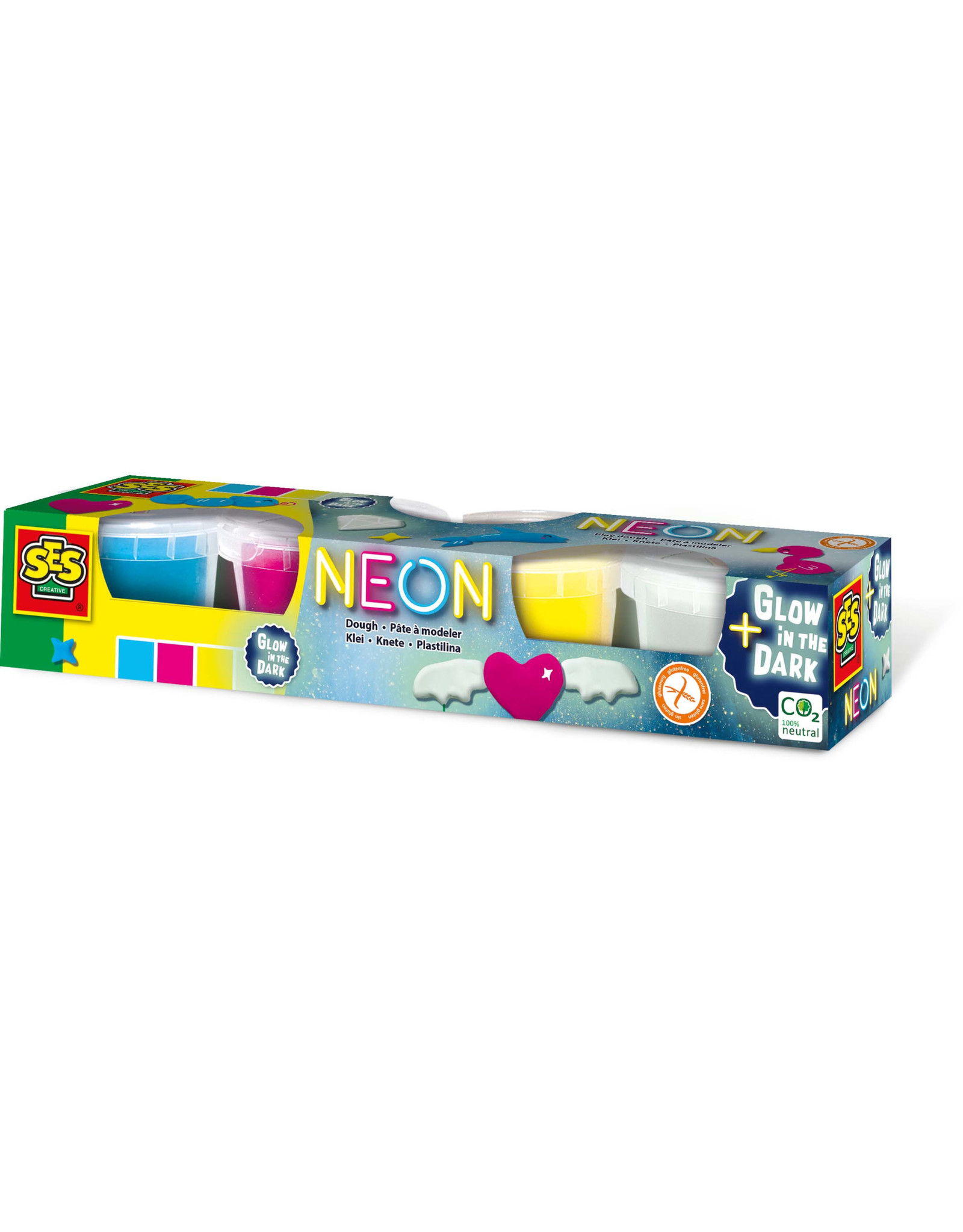 SES Creative SES Creative 00461 Klei - Neon en Glow in the Dark 4x90gr