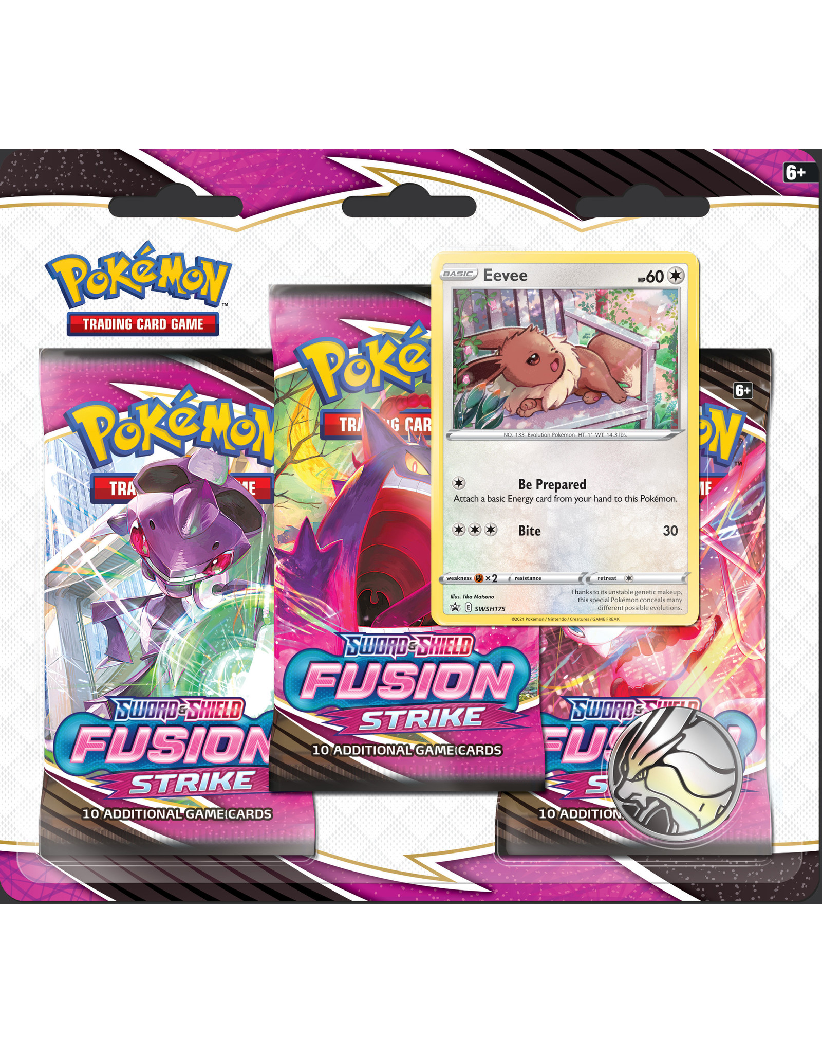 The Pokemon Company Pokémon TCG Sword & Shield Fusion Strike Eevee  3 Booster Blister