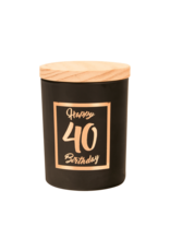 Kleine Geurkaars Rosé/Zwart - 40 Jaar