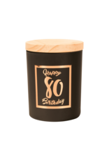 Kleine Geurkaars Rosé/Zwart - 80 Jaar