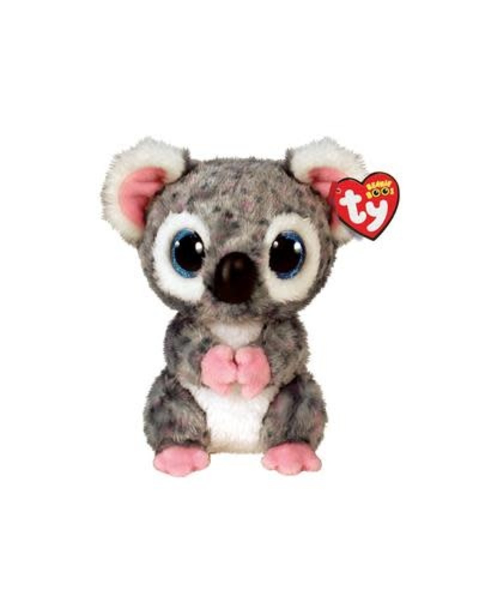 Ty Ty Beanie Boo's Karli de grijs/roze Koala 15cm