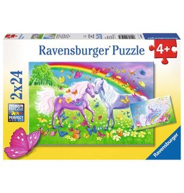 Ravensburger Ravensburger Puzzel 091935 Regenboogpaarden  (2x24 Stukjes)
