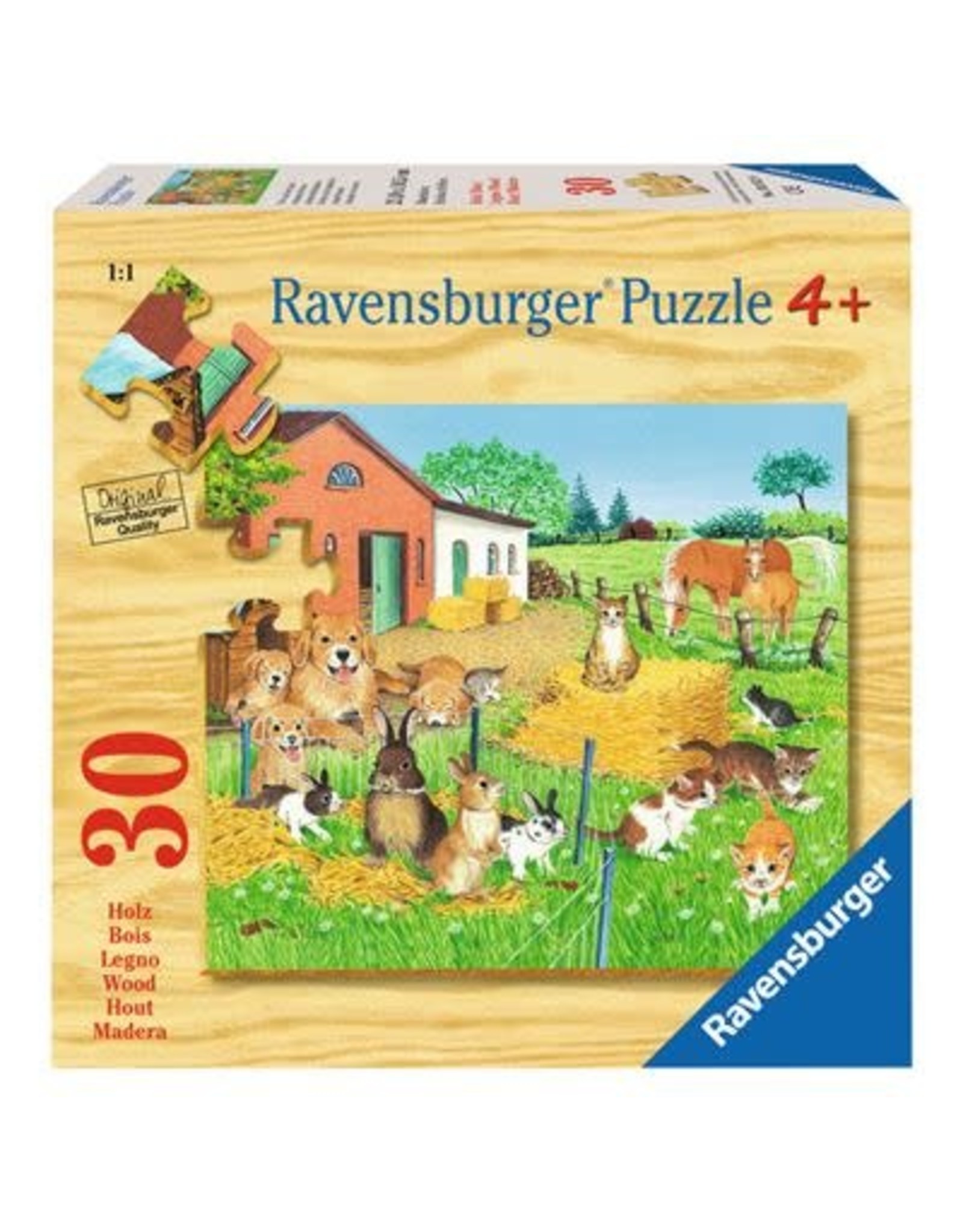 Ravensburger Ravensburger  Houten Puzzel 39128  Dieren op het Platteland (30 Stukjes)