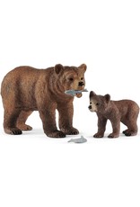 Schleich Schleich Wild Life 42473 Moeder Grizzly Beer met Jong