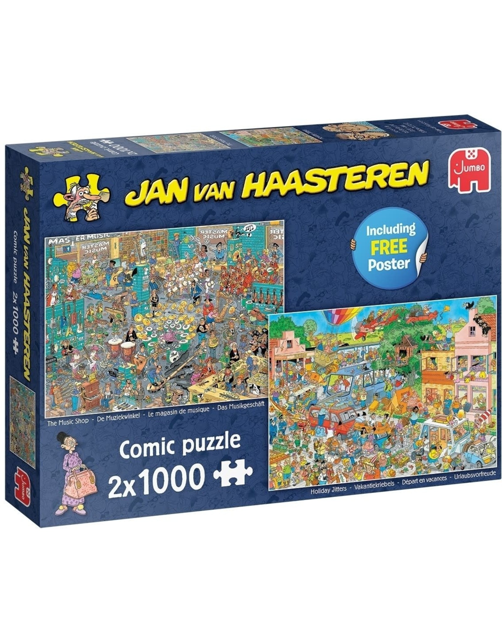 Jumbo Jumbo Puzzel Jan van Haasteren 20049 Muziekwinkel+Vakantiekriebels  2x1000 stukjes