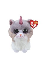 Ty Ty Beanie Boo's Asher de wit/grijs/paarse Kat 15cm