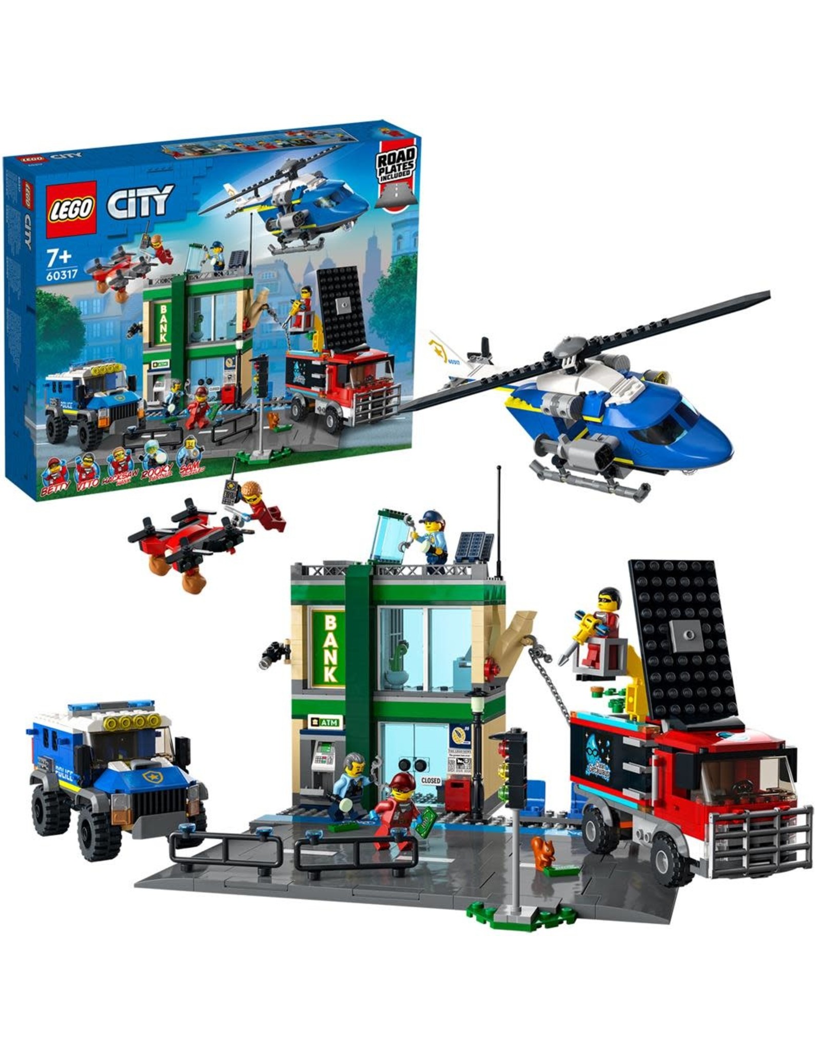 LEGO Lego City 60317 Politieachtervolging bij de Bank – Police Chase At The Bank