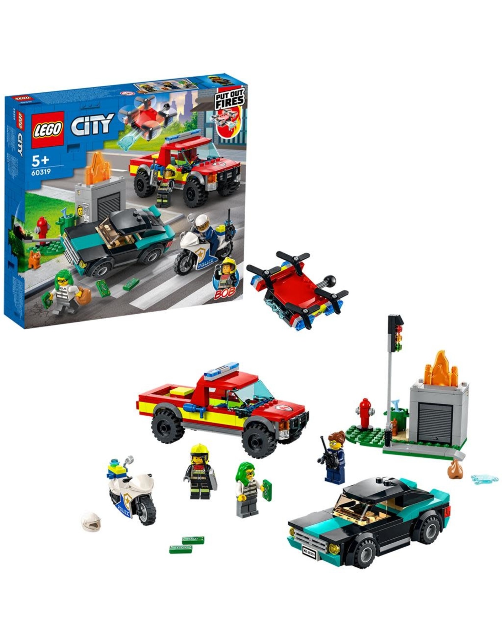 LEGO Lego City 60319 Brandweer & Politie Achtervolging – Fire Rescue And Police Chase