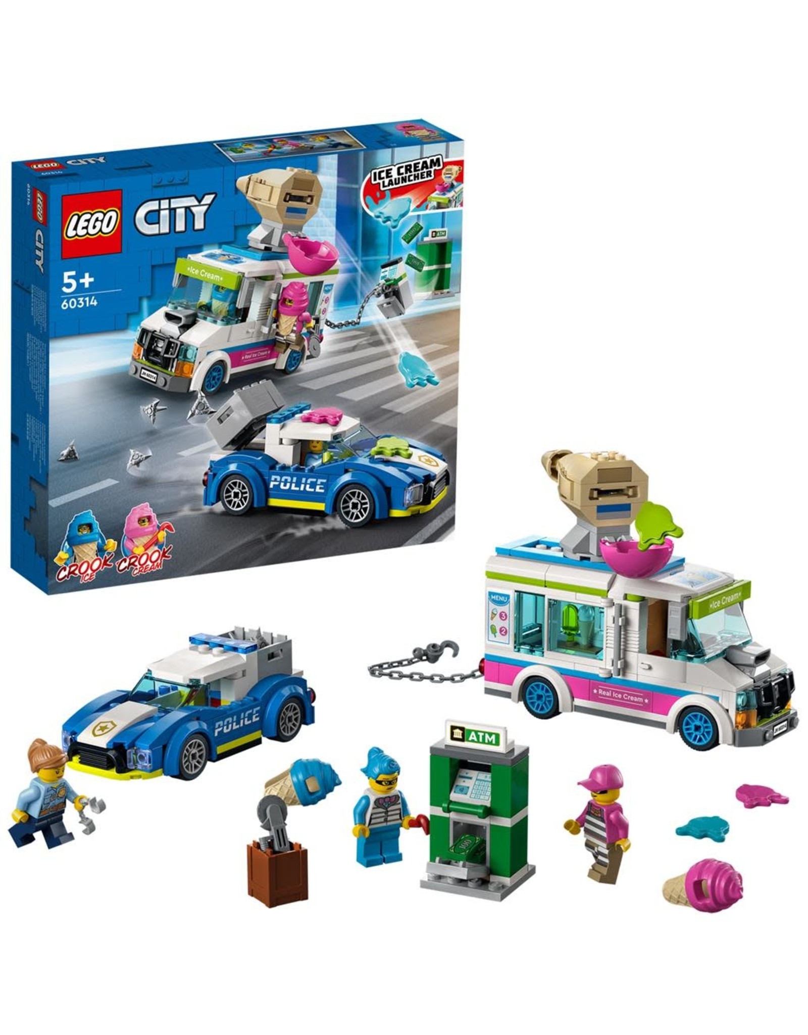 LEGO Lego City 60314 Ijswagen Politieachtervolging –  Police lcecream Truck Police Chase