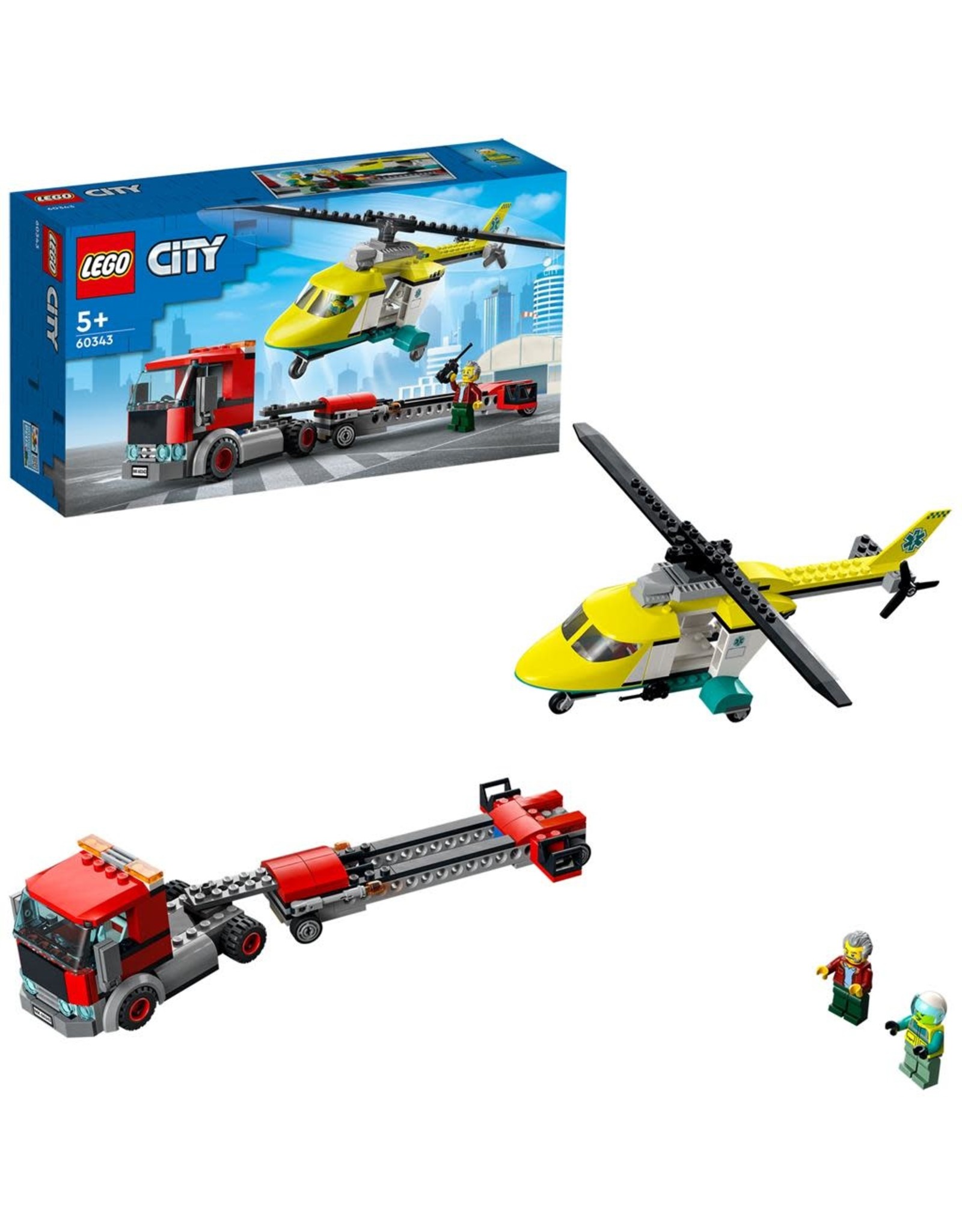LEGO Lego City 60343 Reddingshelikopter Transport – Rescue Helicopter Transport