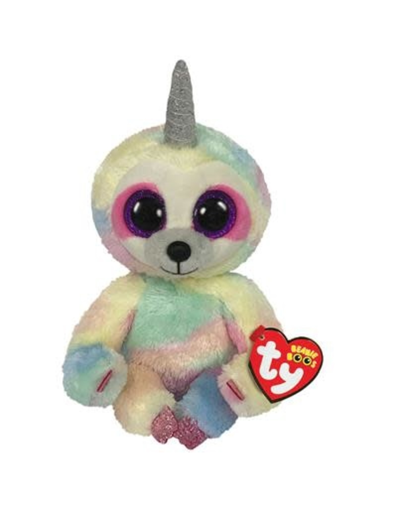 Ty Ty Beanie Boo's Cooper Sloth de multicolor unicorn Luiaard 15cm