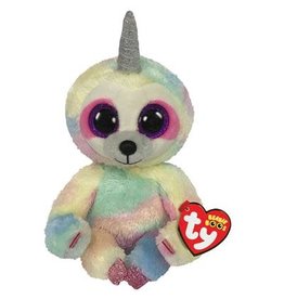 Ty Ty Beanie Boo's Cooper Sloth de multicolor unicorn Luiaard 15cm