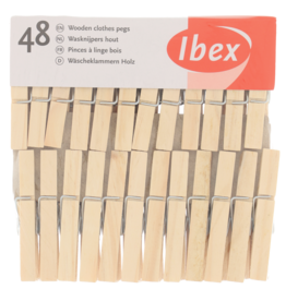 Ibex Ibex Wasknijpers Hout 48stuks