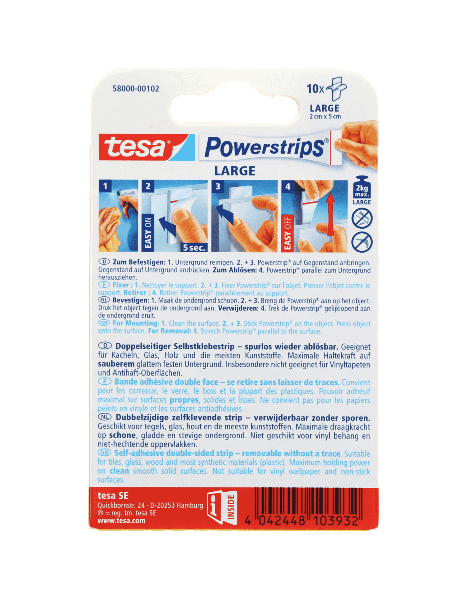 Tesa Tesa Powerstrips Large 2Kg