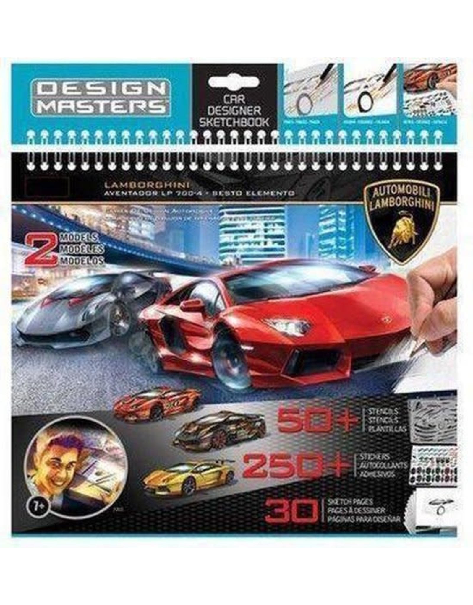 Design Master Car Designer Sketchbook Lamborghi - stickerboek en sjablonen