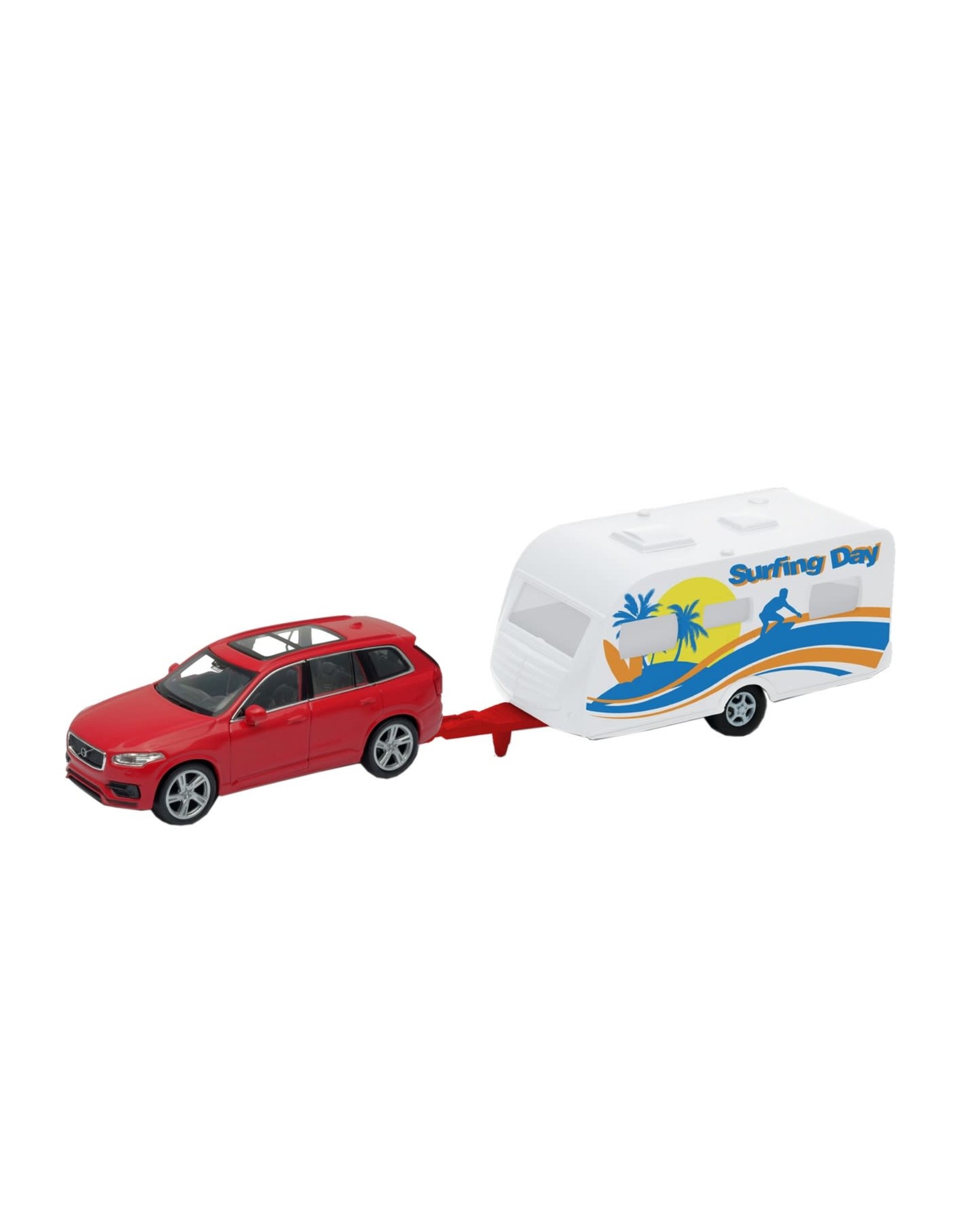 Welly Welly Volvo XC90  (rood)+ Caravan