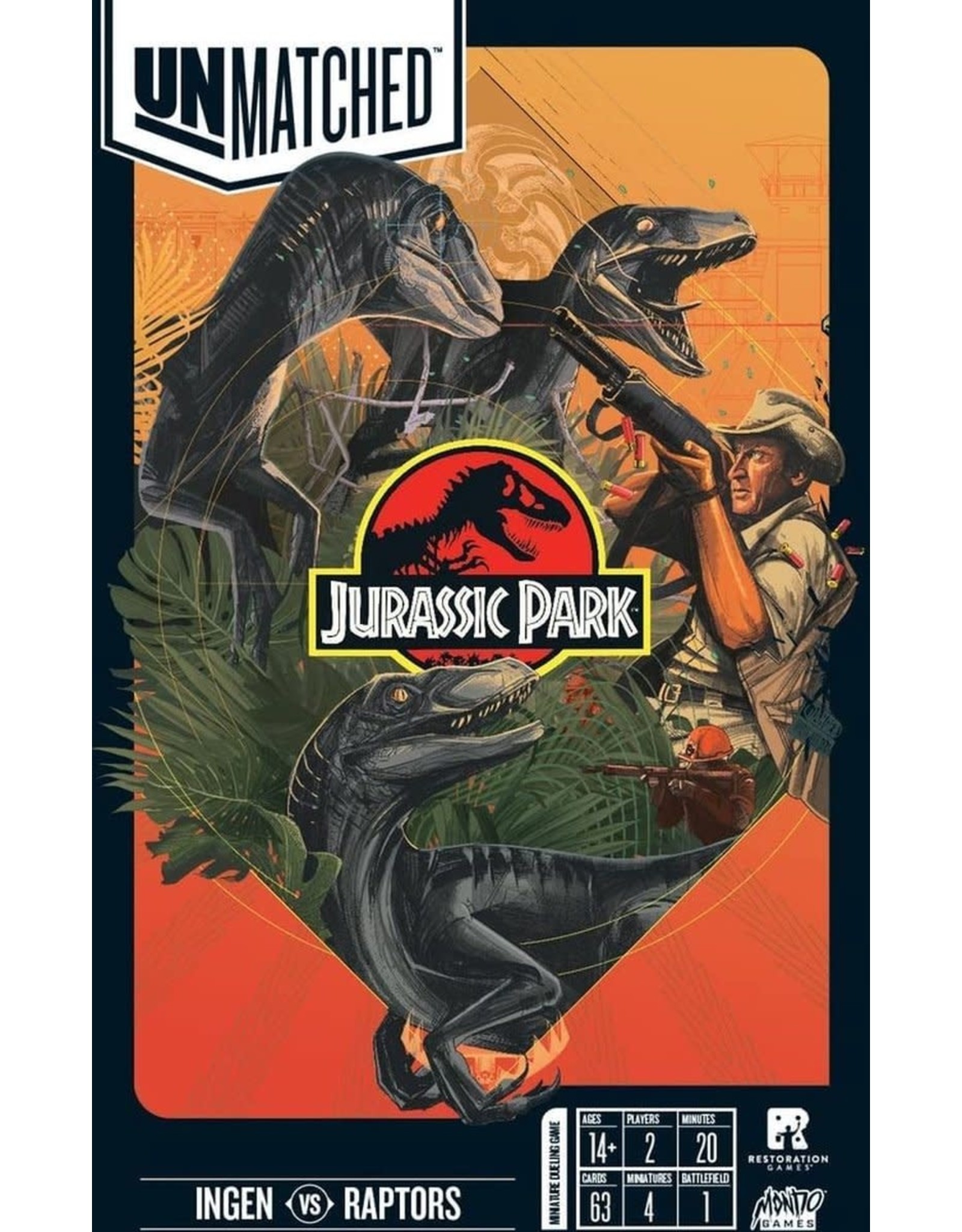 Restoration Games Unmatched: Jurassic Park - InGen vs. Raptors (bordspel)