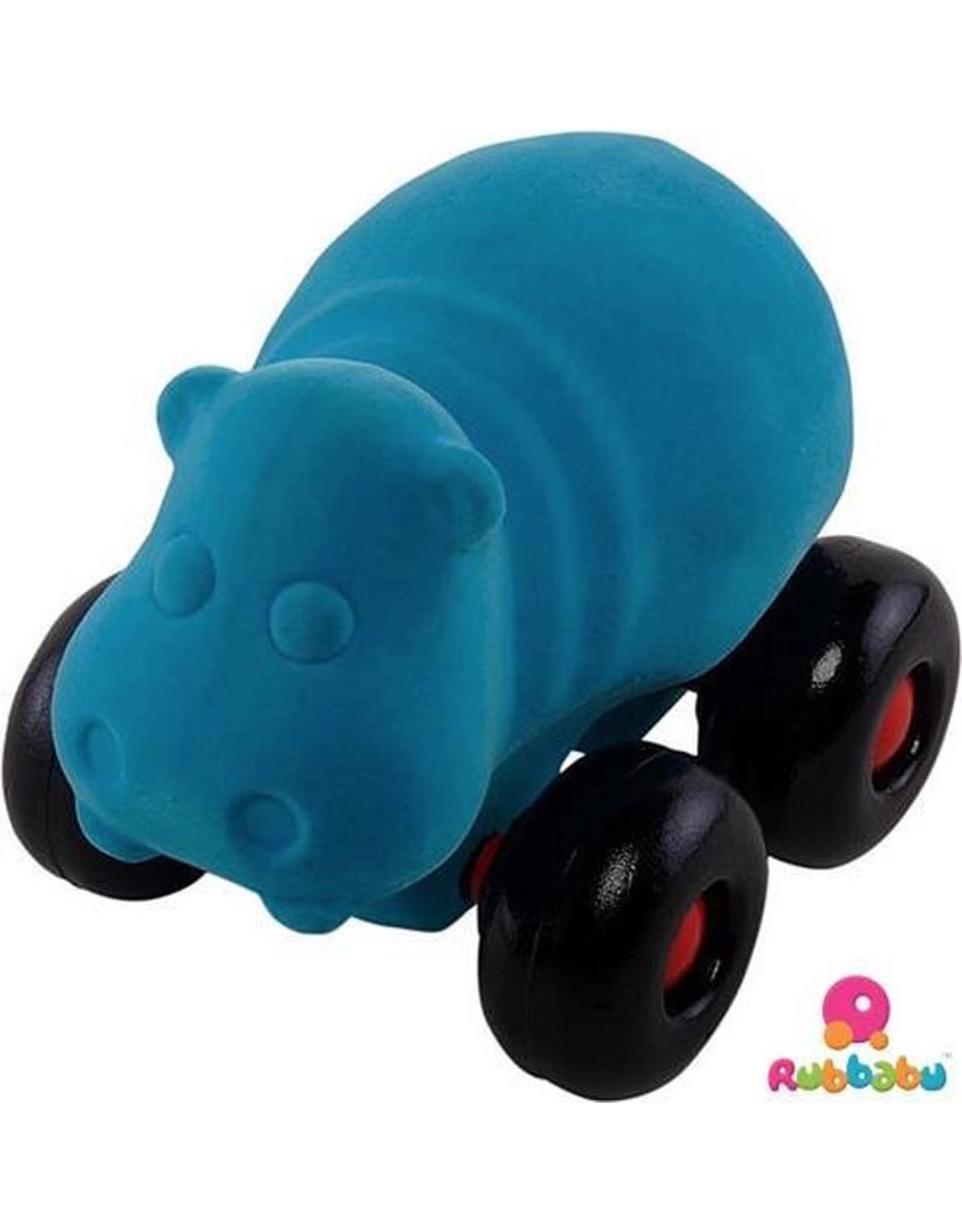 Rubbabu Rubbabu Aniwheelies Blauw Nijlpaard op wielen 0+