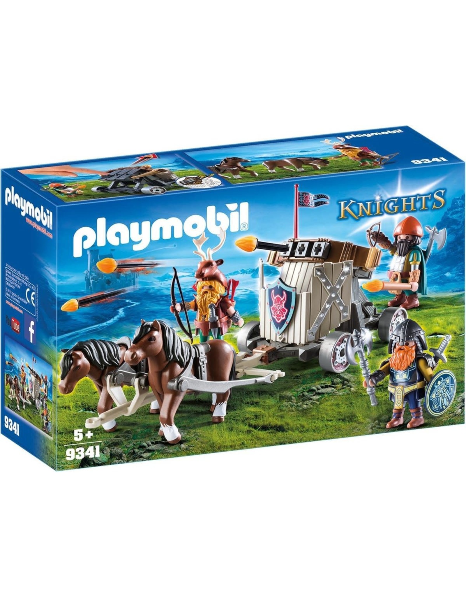 Playmobil Playmobil Knights 9341 Mobiele Ballista met Pony’s en Dwergen