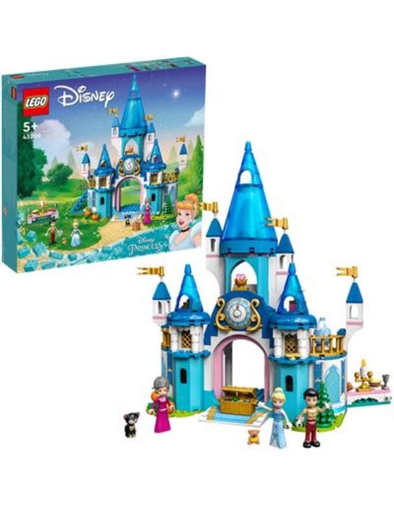 LEGO Lego Disney 43206 Kasteel van Assepoester en de knappe prins -( doos flink gedeukt)