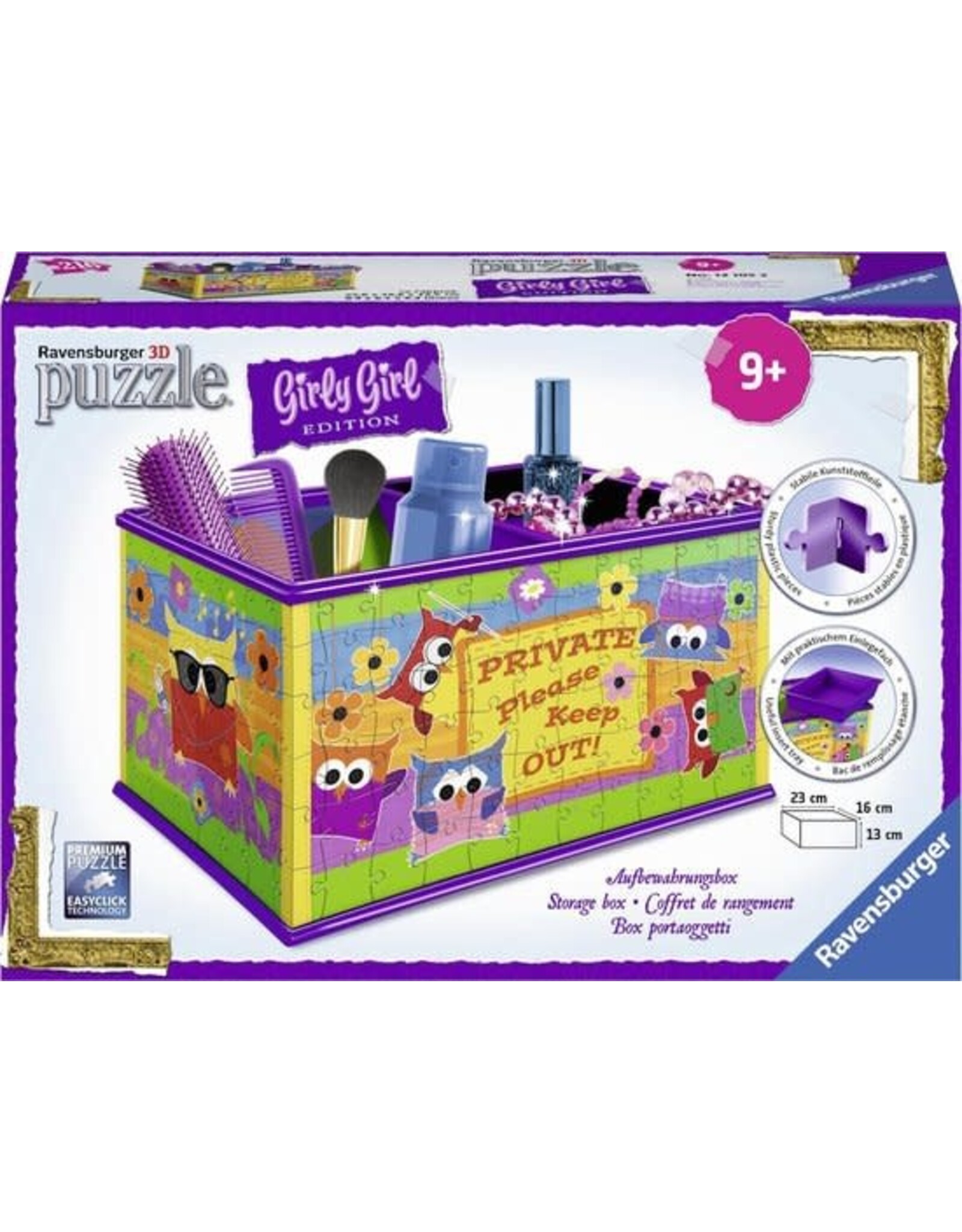 Ravensburger Ravensburger 3D Puzzel 121052 Opbergdoos Girly Girl Edition Funky Owls -223 Stukjes