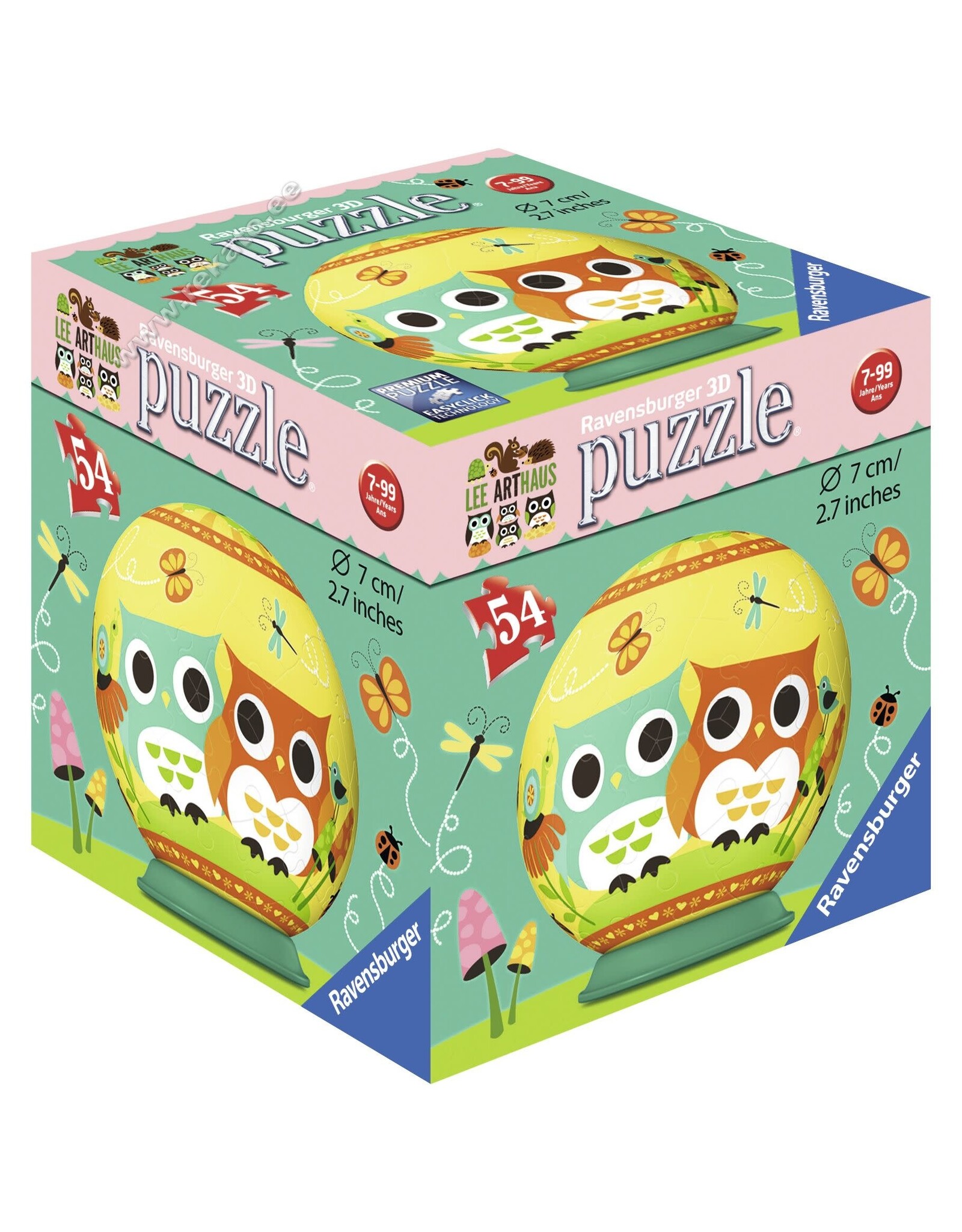 Ravensburger Ravensburger 3D Puzzleball 119110 Uilen en Olifant Assorti - 54 Stukjes