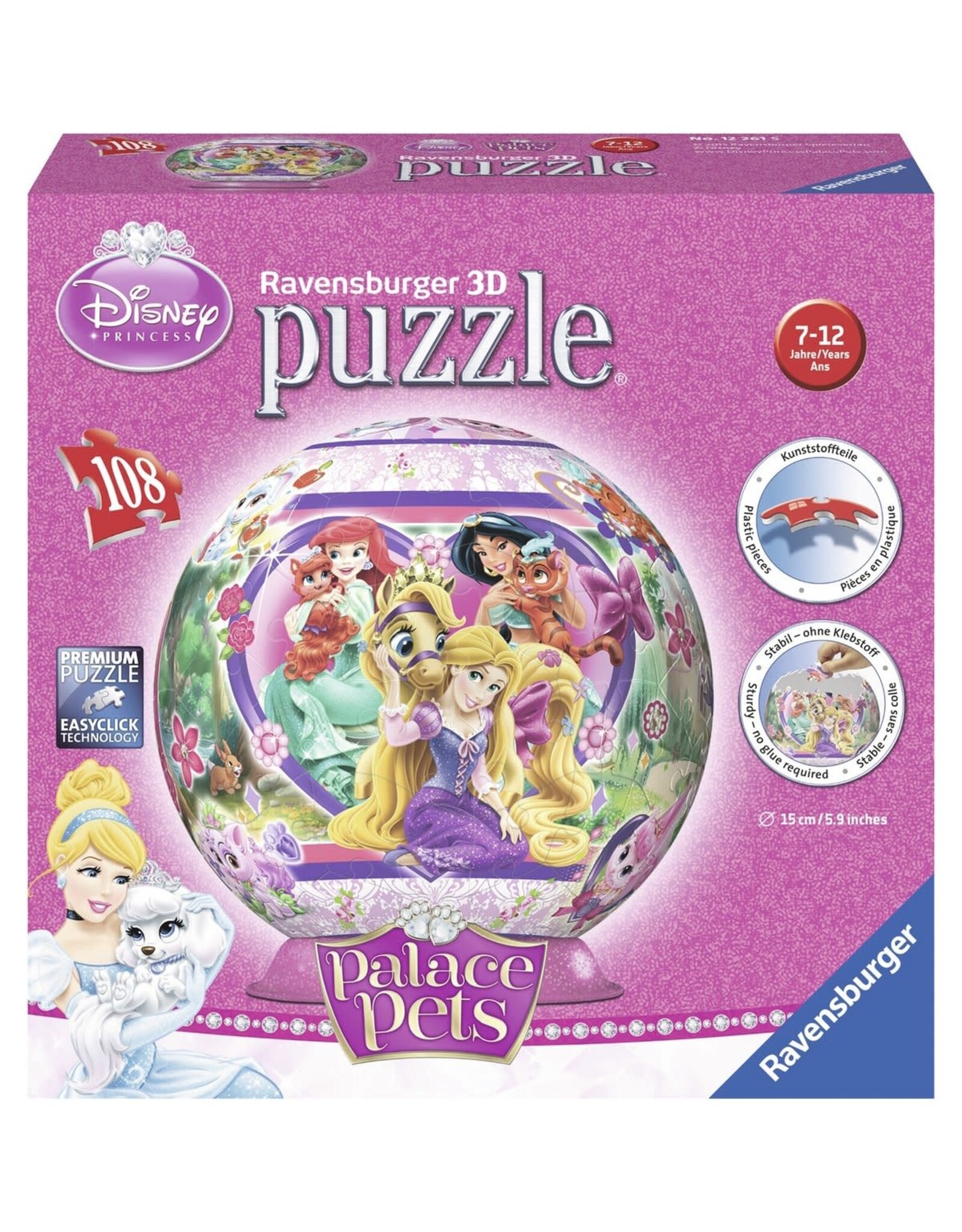 Ravensburger Ravensburger 3D Puzzleball 122615 Disney Palace Pets - 108 Stukjes
