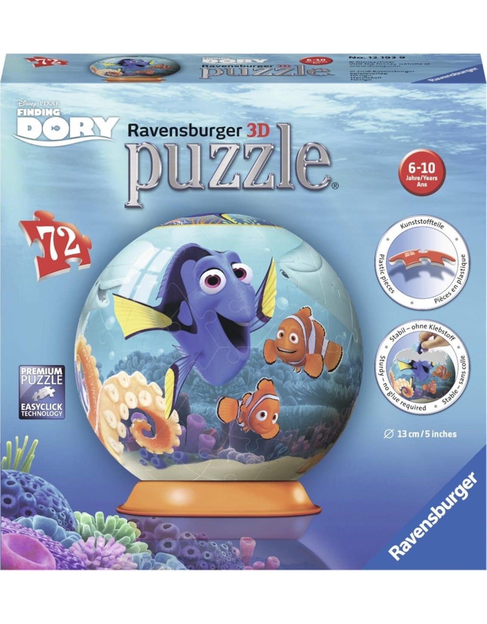 Ravensburger Ravensburger 3D Puzzleball 121939 Finding Dory - 72 Stukjes