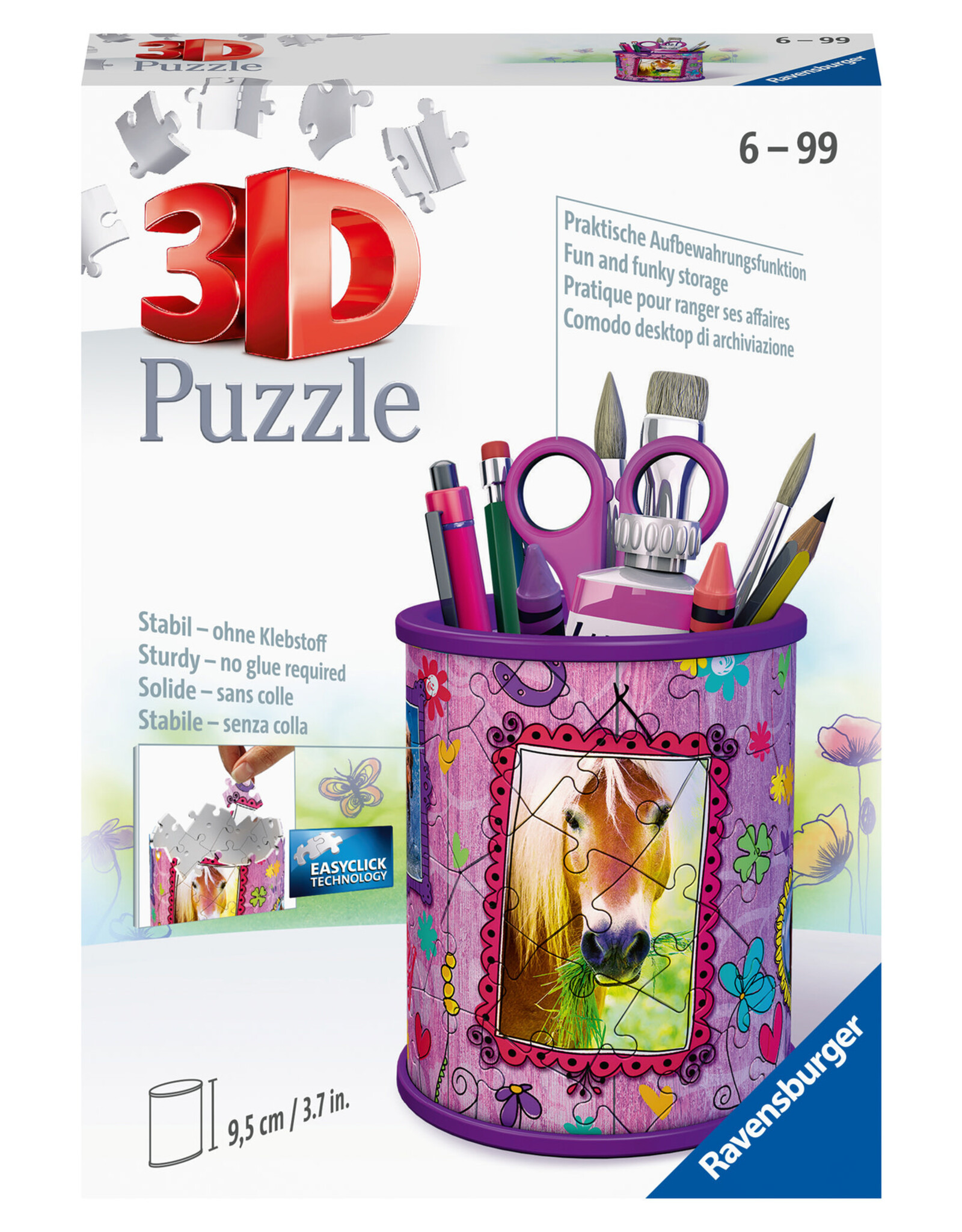 Ravensburger Ravensburger 3D Puzzel 111756 Pennenbak Paarden (54 Stukjes)