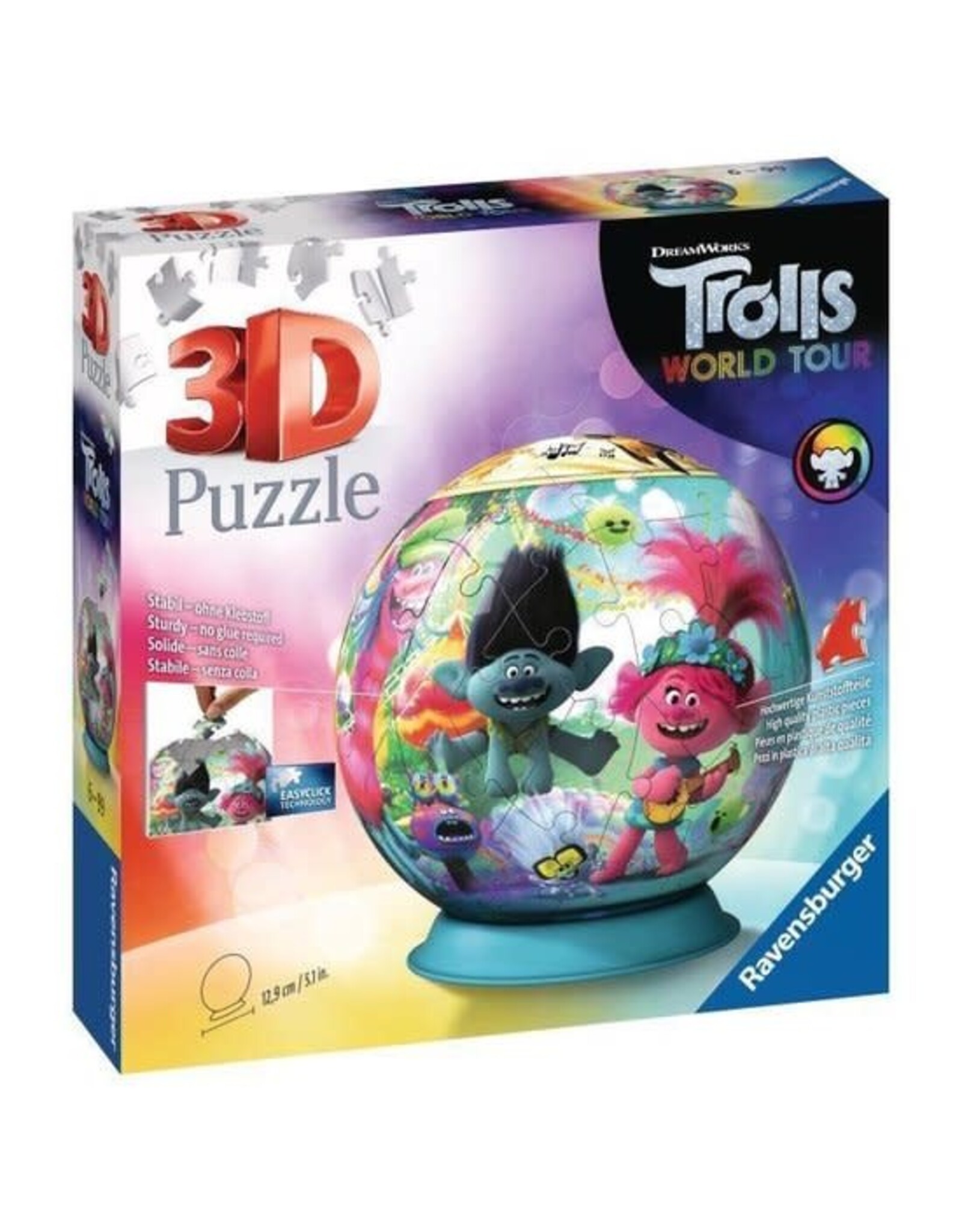 Trolls Ravensburger 3D Puzzleball 111695 Trolls 2 World Tour - 72 Stukjes