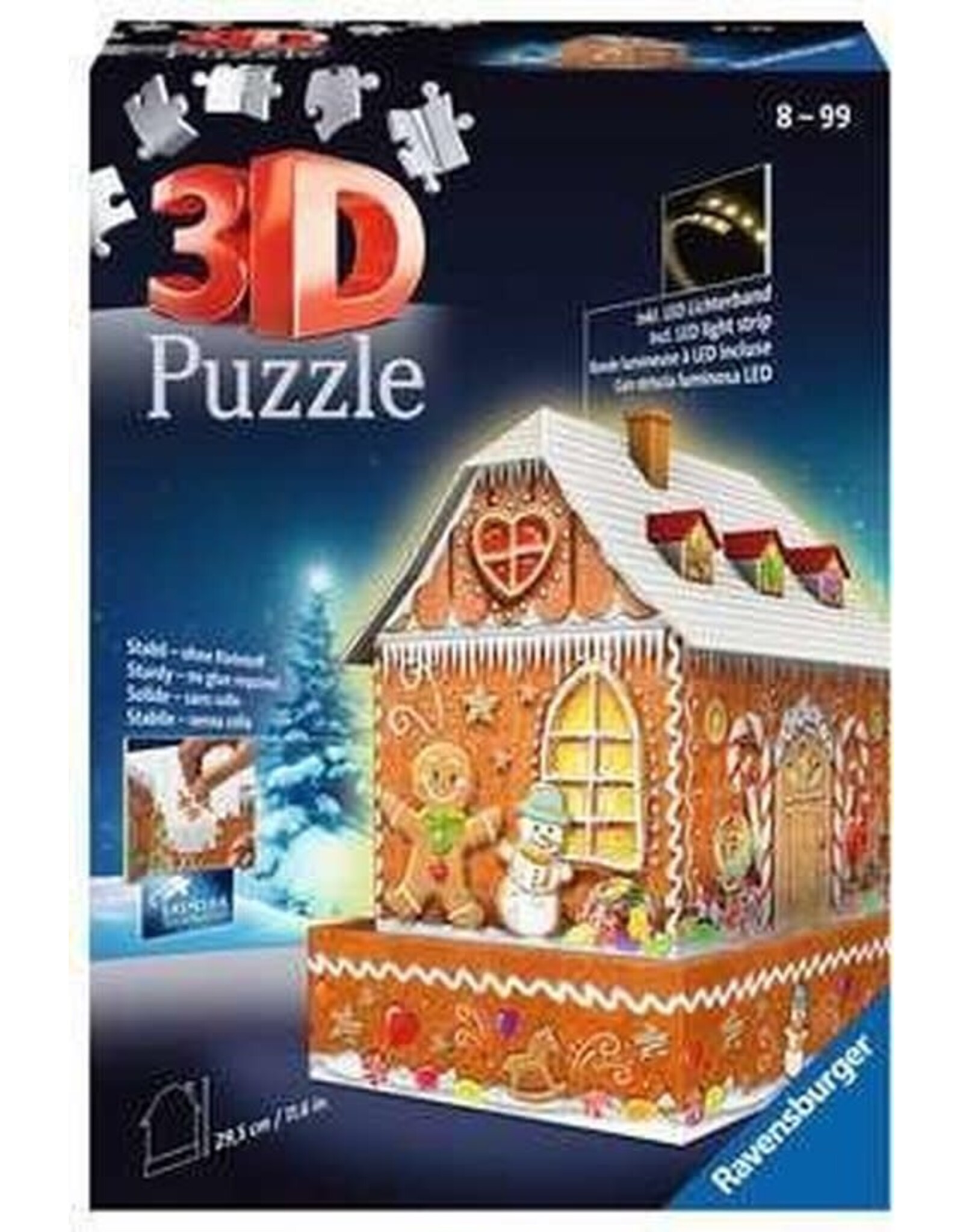 Ravensburger Ravensburger 3D Puzzel 112371 Peperkoekenhuis Night Edition - 216 Stukjes