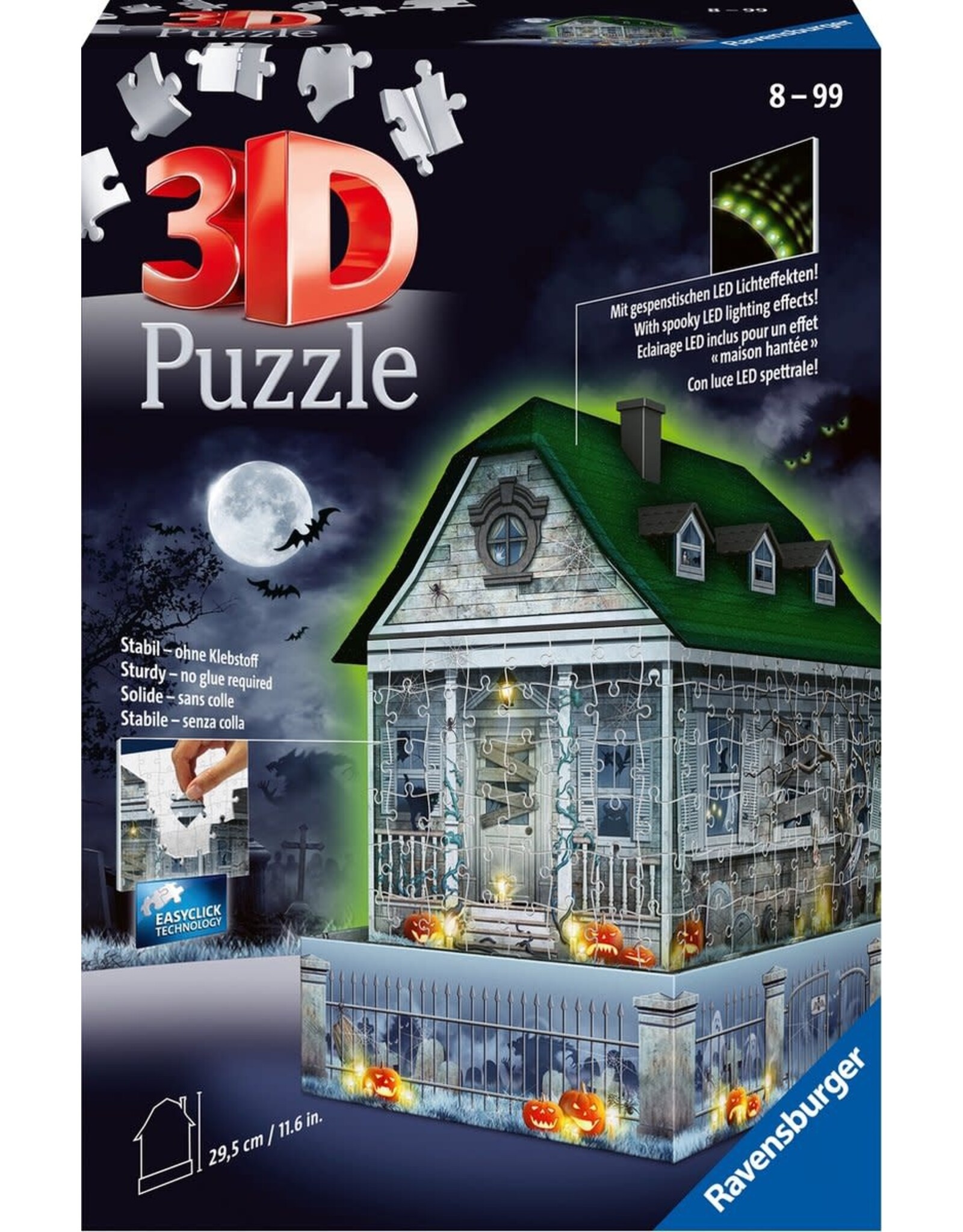 Ravensburger Ravensburger 3D Puzzel 112548 - Spookhuis Night Edition - 216 Stukjes