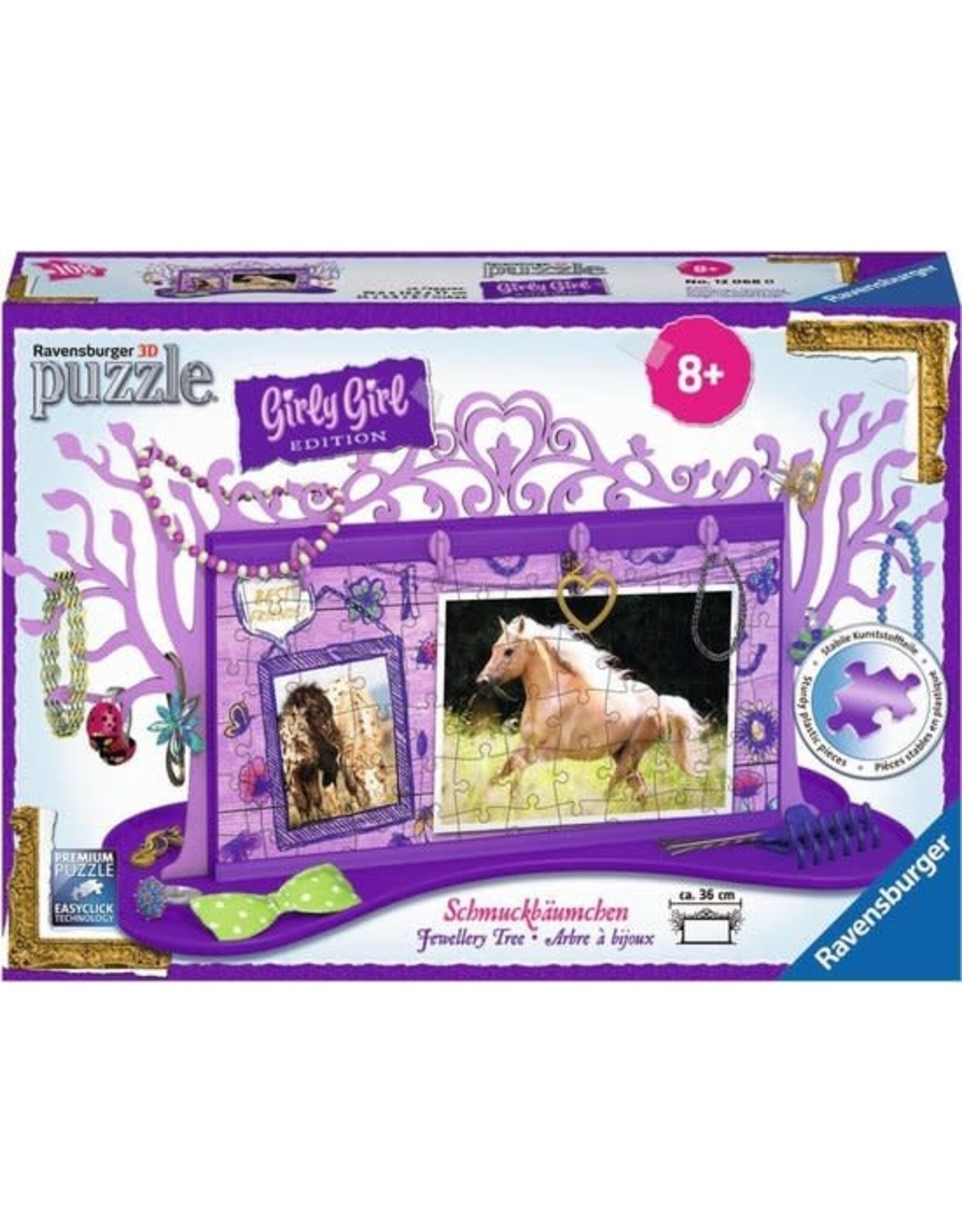 Ravensburger Ravensburger 3D Puzzel 120680 Girly Girl Edition: Juwelenboom Paarden - 108 Stukjes