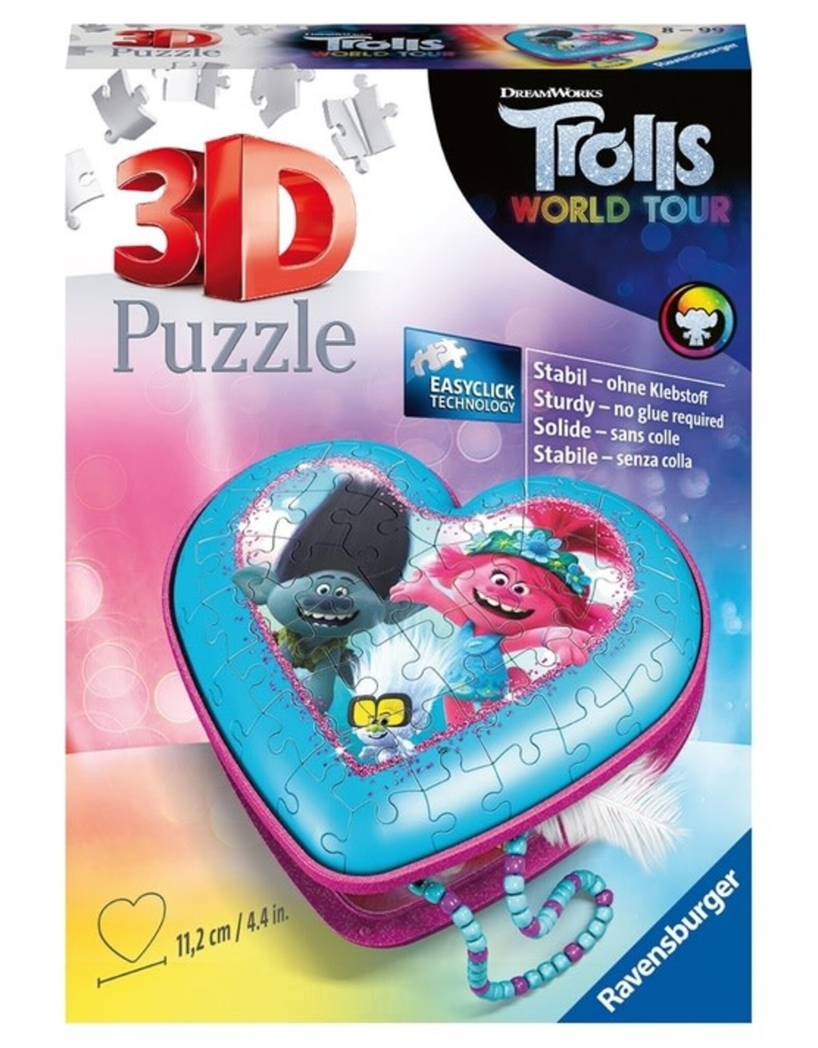 Trolls Ravensburger 3D Puzzel 112326 Hartendoosje Trolls World Tour - 54 Stukjes