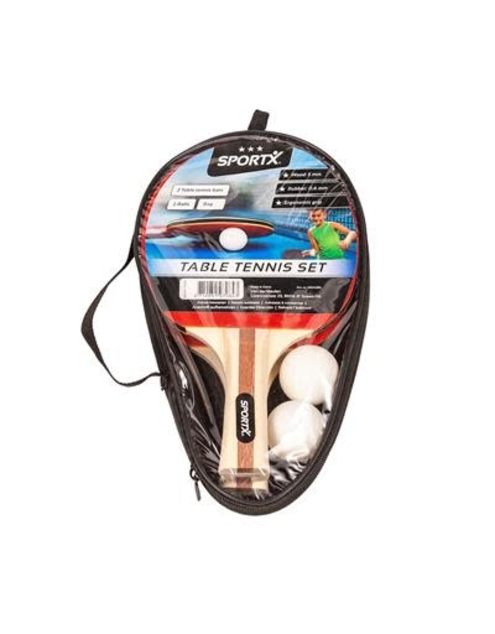 Sportx SportX Tafeltennis set met 2 ballen, in tas