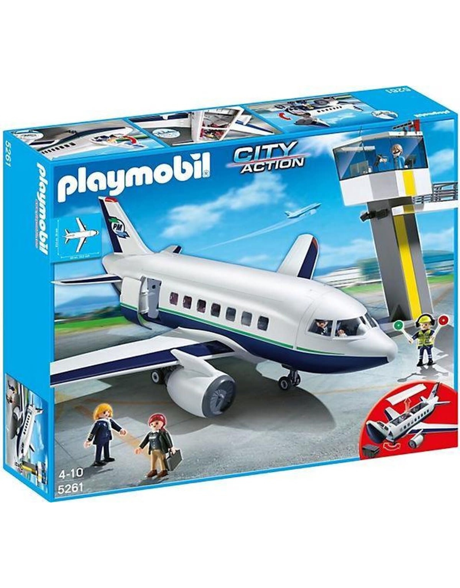 Playmobil Playmobil City Action 5261 Vracht- en Passagiersvliegtuig met Verkeerstoren