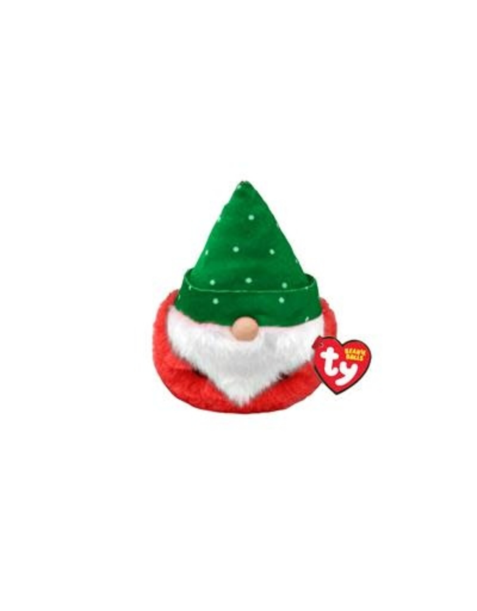 Ty Ty Teeny Puffies Christmas Gnome Kabouter met Groene Hoed 10cm