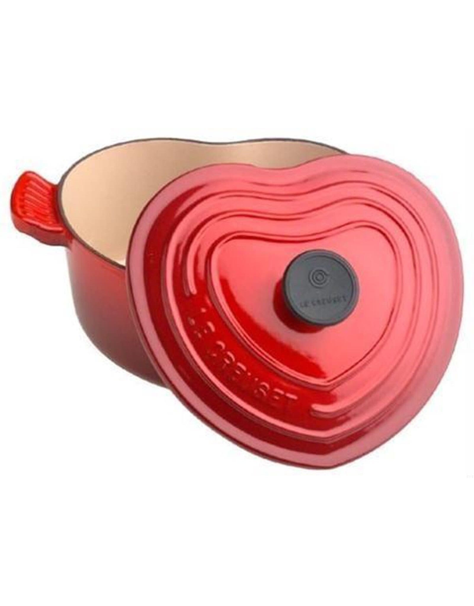 LeCreuset Le Creuset Gietijzeren Hartvormige Braadpan met Kunststof Knop, Kersenrood (18cm 1,9l)