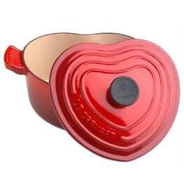 LeCreuset Le Creuset Gietijzeren Hartvormige Braadpan met Kunststof Knop, Kersenrood (18cm 1,9l)