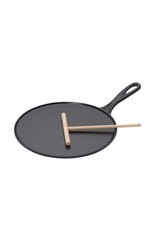 LeCreuset Le Creuset Gietijzeren Pannenkoekenpan met Spatel en Beslagverdeler, Mat Zwart  (29cm)