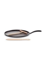 LeCreuset Le Creuset Gietijzeren Pannenkoekenpan met spatel en Beslagverdeler, Mat Zwart (27cm)