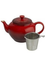 LeCreuset Le Creuset Aardewerken Theepot met RVS Filter, Kersenrood - 1l